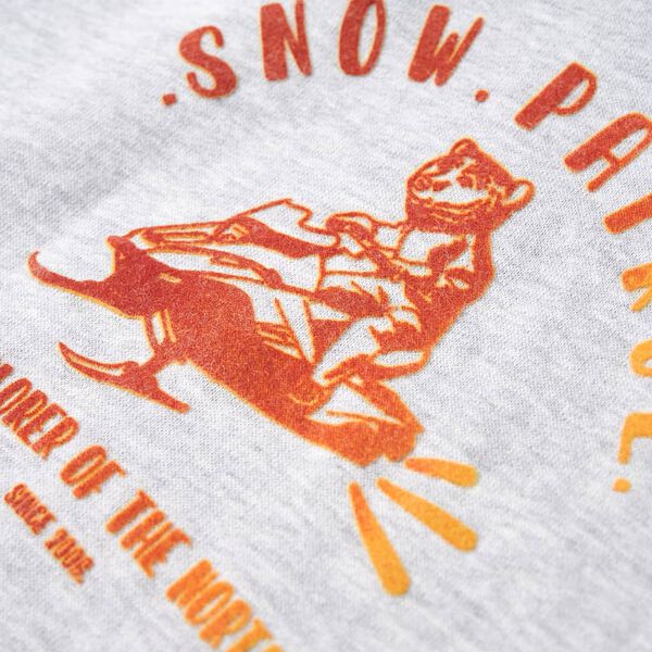 Dětská mikina s kapucí šedá melanž a oranžová 140