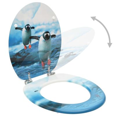 vidaXL WC sedátka s víky 2 ks MDF motiv tučňáka