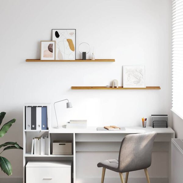 vidaXL N&aacute;stěnn&aacute; polička 2 pcs B&eacute;žov&aacute; 115 x 9 x 3 cm kompozitn&iacute; dřevo