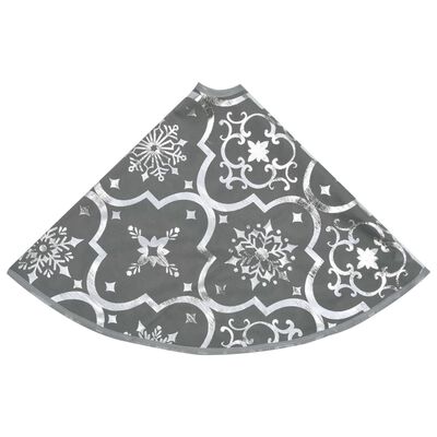 vidaXL Luxusní podložka pod vánoční stromek s punčochou šedá 150 cm