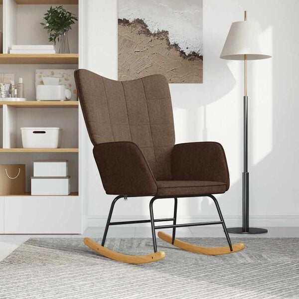 vidaXL Houpací křeslo hnědé textil