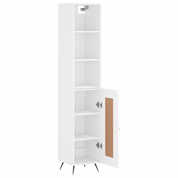 vidaXL Skř&iacute;ň highboard b&iacute;l&aacute; 34,5 x 34 x 180 cm kompozitn&iacute; dřevo