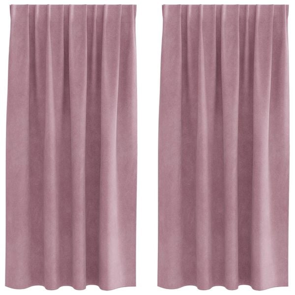 vidaXL Zatemňovac&iacute; z&aacute;věsy 2 pcs Tmavě růžov&aacute; 140 x 175 cm samet
