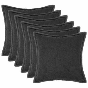vidaXL Povlak na pol&scaron;t&aacute;ř 6 pcs HOUTEN Tmavě &scaron;ed&aacute; 30 x 30 cm Boucl&eacute;