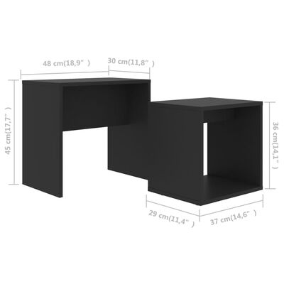 vidaXL Set konferenčních stolků černý 48 x 30 x 45 cm dřevotříska