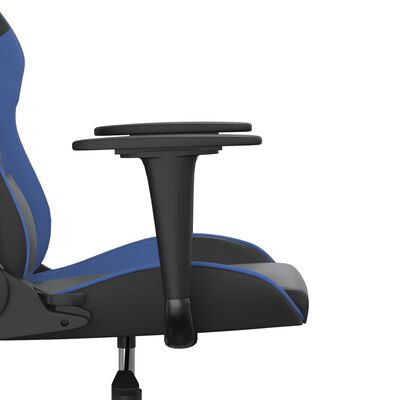 vidaXL Masážní herní židle černá a modrá umělá kůže