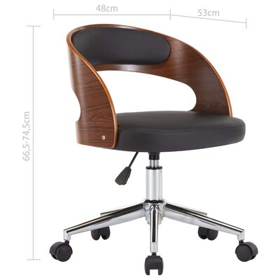 vidaXL Otočné jídelní židle 6 ks černé ohýbané dřevo a umělá kůže