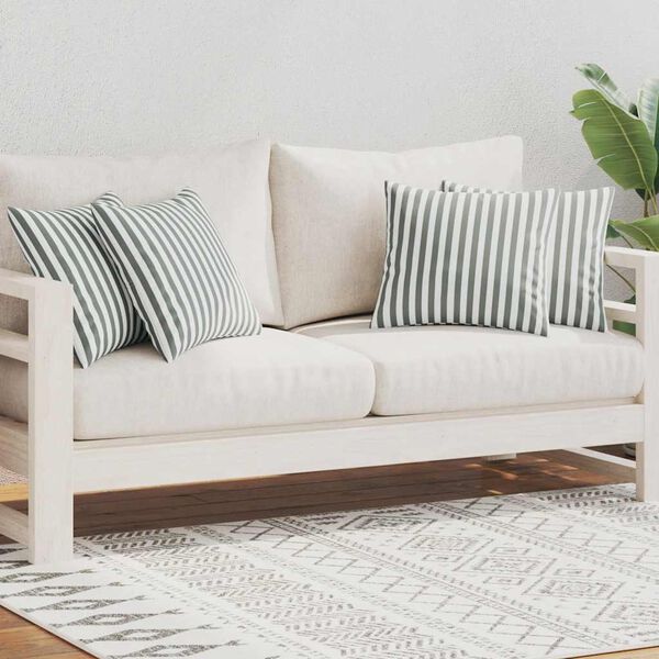 vidaXL Venkovní polštáře 4 ks pruhované 45x45 cm šedé