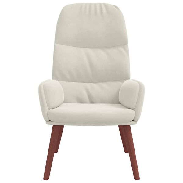 vidaXL Relaxační židle krémově bílá samet