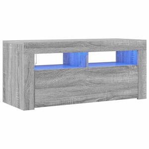 vidaXL TV skř&iacute;ňka s LED osvětlen&iacute;m &scaron;ed&aacute; sonoma 90 x 35 x 40 cm