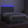 vidaXL Box spring postel s matrac&iacute; a LED světle &scaron;ed&aacute; 140x190 cm textil