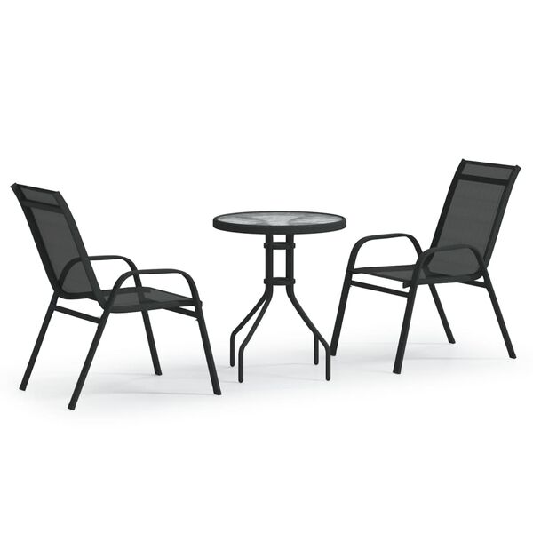 vidaXL 3dílný zahradní bistro set černý