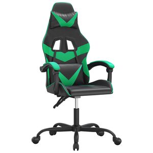 vidaXL Hern&iacute; židle čern&aacute; a zelen&aacute; uměl&aacute; kůže