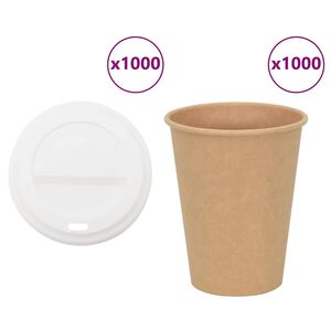 vidaXL Pap&iacute;rov&eacute; kel&iacute;mky na k&aacute;vu s v&iacute;čky 1000 pcs 12oz 300ml