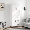 vidaXL Skř&iacute;ň highboard b&iacute;l&aacute; 69,5 x 34 x 180 cm kompozitn&iacute; dřevo