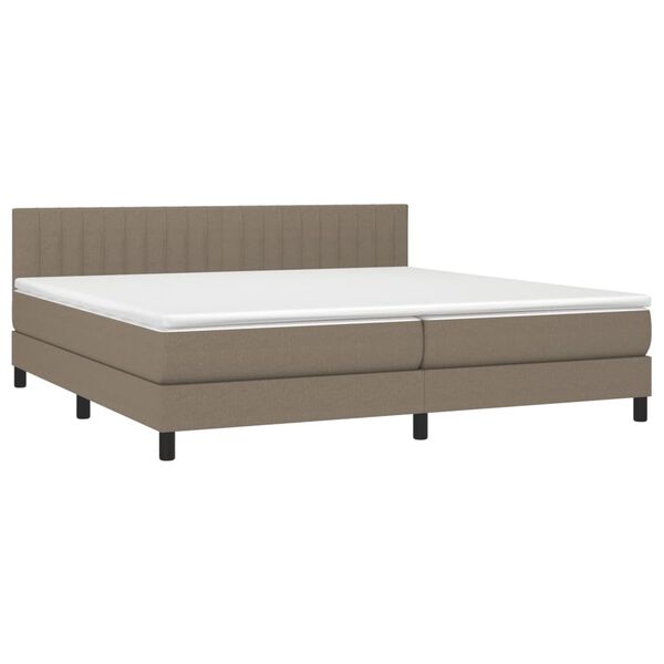vidaXL Box spring postel s matrac&iacute; a LED taupe 200x200 cm textil