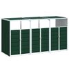 vidaXL Box na 3 popelnice zelen&yacute; 216 x 81 x 115 cm ocel