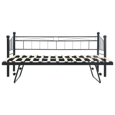 vidaXL Rám postele černý ocel 180 x 200 / 90 x 200 cm