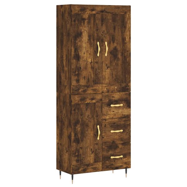 vidaXL Skř&iacute;ň highboard kouřov&yacute; dub 69,5 x 34 x 180 cm kompozitn&iacute; dřevo
