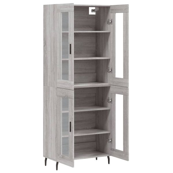 vidaXL Skř&iacute;ň highboard &scaron;ed&aacute; sonoma 69,5 x 34 x 180 cm kompozitn&iacute; dřevo