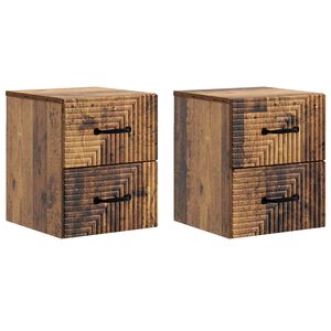 vidaXL N&aacute;stěnn&yacute; nočn&iacute; stolek 2 pcs Star&eacute; dřevo 34,5 x 33 x 40 cm