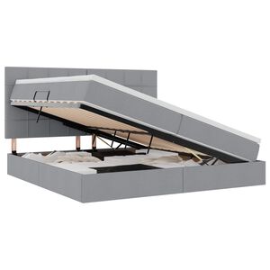 vidaXL Postel s &uacute;ložn&yacute;m prostorem a LED osvětlen&iacute;m s LED Světle &scaron;ed&aacute;