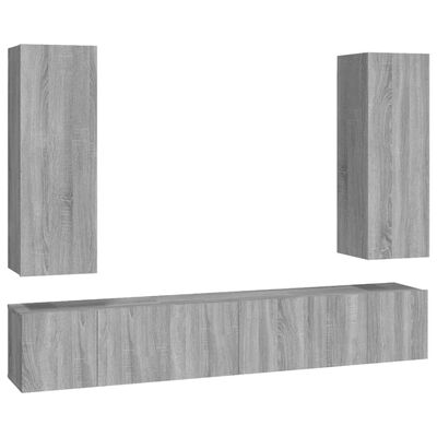 vidaXL 5dílný set TV skříněk šedý sonoma kompozitní dřevo