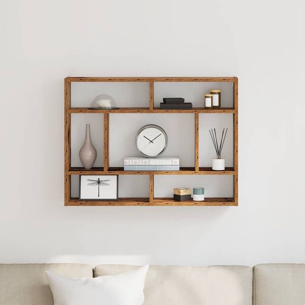vidaXL Nástěnná police staré dřevo 75 x 16 x 55 cm kompozitní dřevo