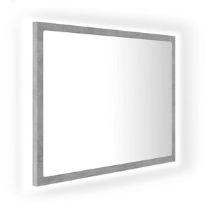 vidaXL LED koupelnové zrcadlo betonově šedé 60 x 8,5 x 37 cm akrylové