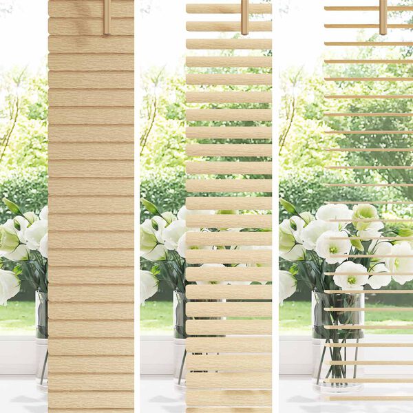 vidaXL Venet &scaron;koln&iacute; žaluzie Světle hněd&aacute; s vzorem 150 x 140 cm PVC