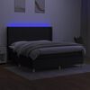 vidaXL Box spring postel s matrac&iacute; a LED čern&aacute; 180x200 cm textil