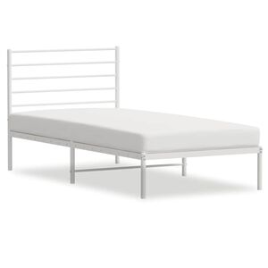 vidaXL Kovov&yacute; r&aacute;m postele bez matrace s čelem b&iacute;l&yacute; 75 x 190 cm
