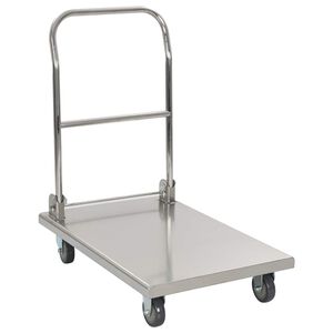vidaXL Plo&scaron;inov&yacute; voz&iacute;k stř&iacute;brn&yacute; 82 x 53 x 86 cm nerezov&aacute; ocel
