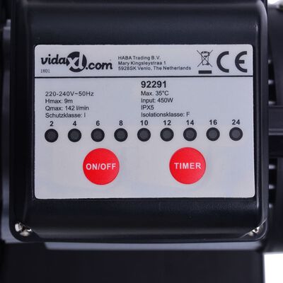 vidaXL Pískové filtrační čerpadlo s časovačem 450 W 25 l