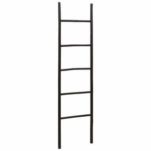 vidaXL Žebř&iacute;k na deky Čern&aacute; 50 x 190 cm Bambus