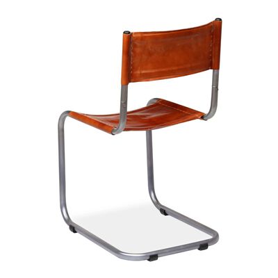 vidaXL Jídelní židle 4 ks hnědé pravá kůže