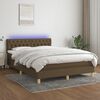 vidaXL Box spring postel s matrac&iacute; a LED tmavě hněd&aacute; 140x190 cm textil