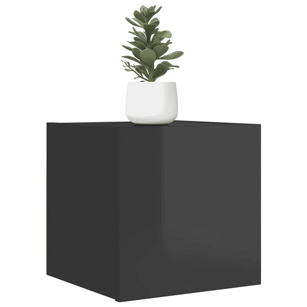 vidaXL N&aacute;stěnn&aacute; TV skř&iacute;ňka &scaron;ed&aacute; s vysok&yacute;m leskem 30,5x30x30 cm