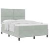 vidaXL Postel s boxspringem s čelo Světle &scaron;ed&aacute; 140 x 190 cm samet