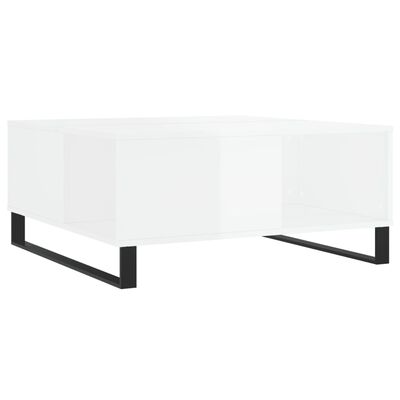vidaXL Konferenční stolek bílý s leskem 80x80x36,5 cm kompozitní dřevo