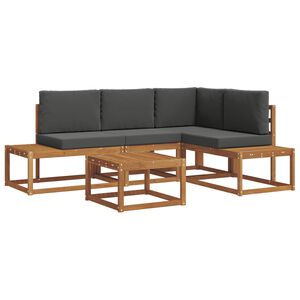 vidaXL Venkovn&iacute; pohovkov&aacute; souprava 5 Kus Přirozen&aacute; a Anthracitov&aacute;