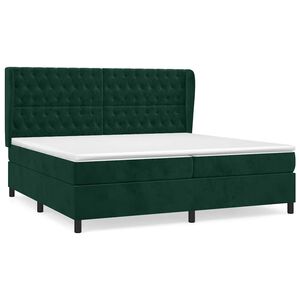 vidaXL Box spring postel s matrac&iacute; tmavě zelen&aacute; 200x200 cm samet