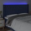 vidaXL Čelo postele s LED modr&eacute; 183x16x118/128 cm textil