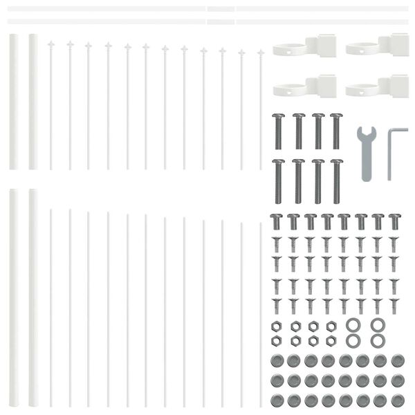 vidaXL Zahradní plot Bílá 170 x 125 cm Práškově lakovaná ocel