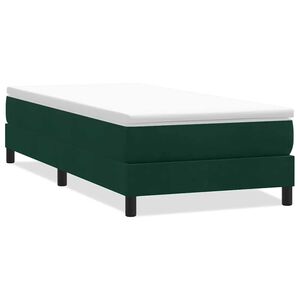 vidaXL Postel Box Spring bez matrace tmavě zelen&aacute; 100x220 cm samet