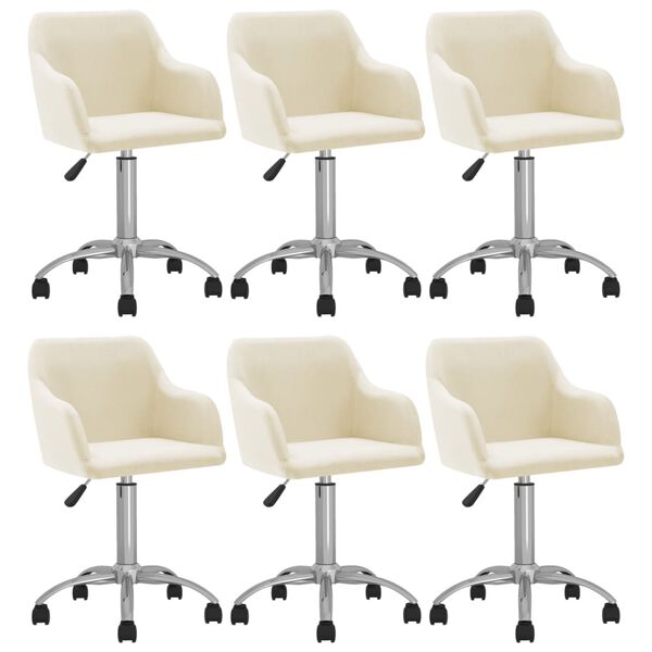 vidaXL Otočn&eacute; j&iacute;deln&iacute; židle 6 ks kr&eacute;mov&eacute; textil