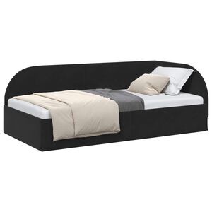 vidaXL Rohov&yacute; r&aacute;m postele s čelo Čern&aacute; 80 cm x 200 cm samet