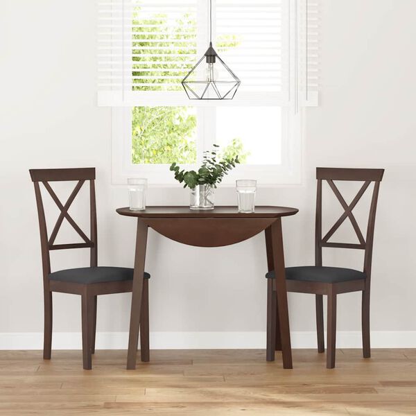 vidaXL Jídelní židle s polštáři 2 ks Hnědá masivní dřevěná guma