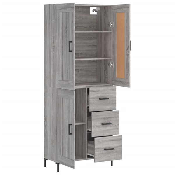 vidaXL Skř&iacute;ň highboard &scaron;ed&aacute; sonoma 69,5 x 34 x 180 cm kompozitn&iacute; dřevo