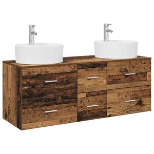vidaXL Sada koupelnov&eacute;ho n&aacute;bytku 3 ks Star&eacute; dřevo 49,5 x 44,5 x 65 cm